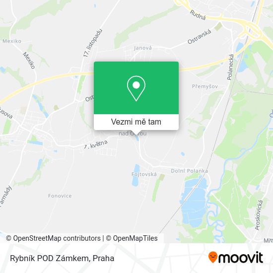 Rybník POD Zámkem mapa