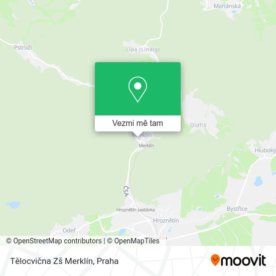 Tělocvična Zš Merklín mapa