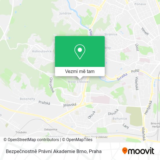 Bezpečnostně Právní Akademie Brno mapa
