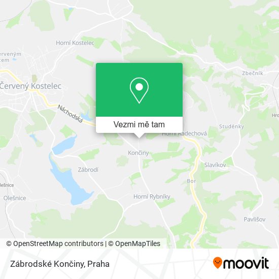 Zábrodské Končiny mapa