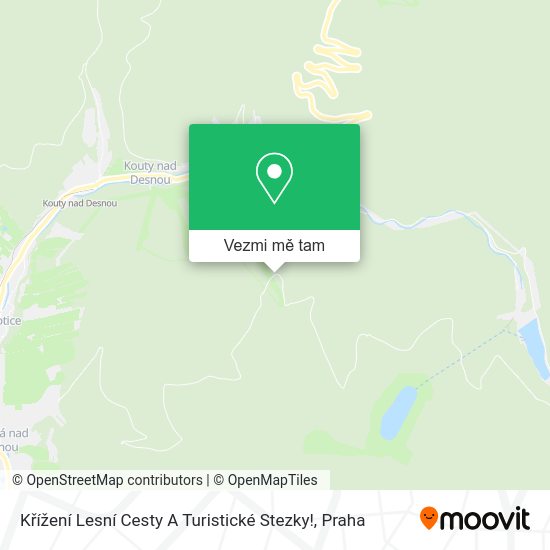 Křížení Lesní Cesty A Turistické Stezky! mapa