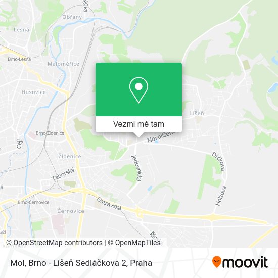 Mol, Brno - Líšeň Sedláčkova 2 mapa