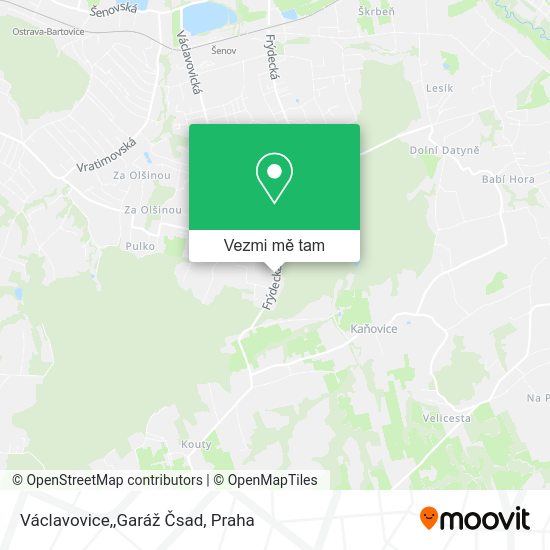 Václavovice,,Garáž Čsad mapa
