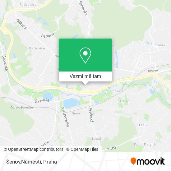 Šenov,Náměstí mapa