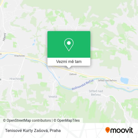 Tenisové Kurty Zašová mapa