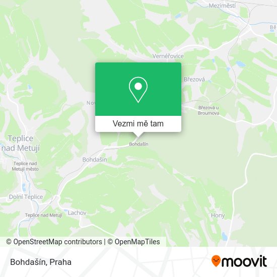 Bohdašín mapa