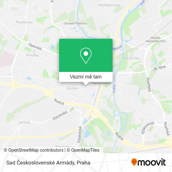 Sad Československé Armády mapa