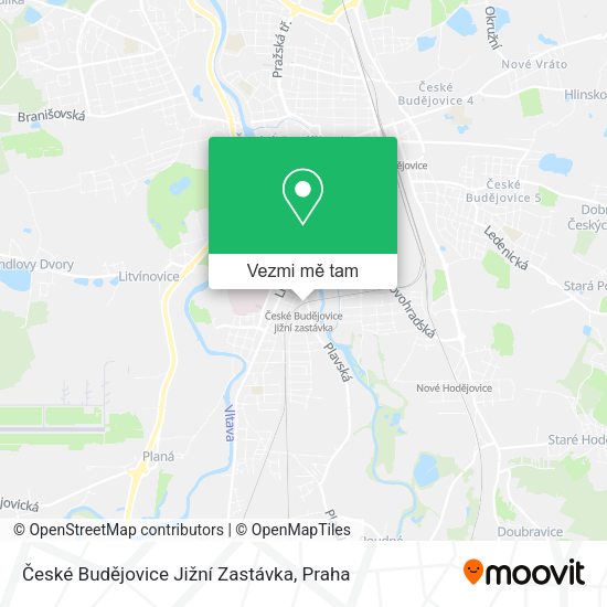 České Budějovice Jižní Zastávka mapa