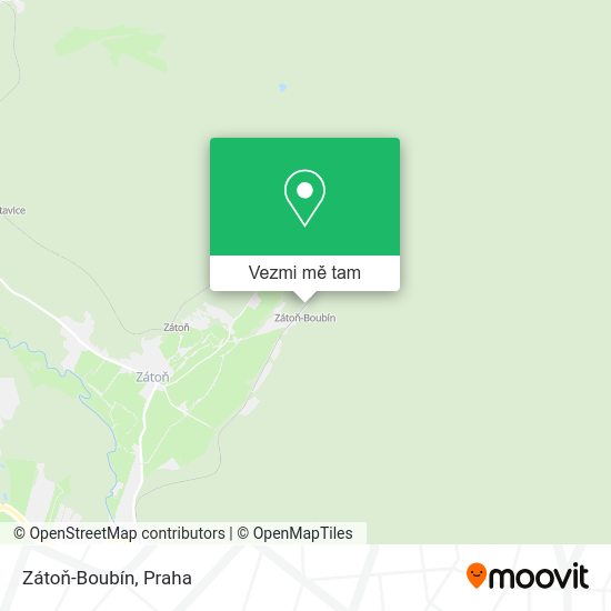 Zátoň-Boubín mapa
