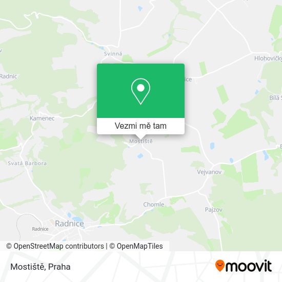 Mostiště mapa