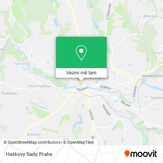 Haškovy Sady mapa