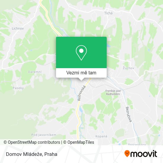 Domov Mládeže mapa