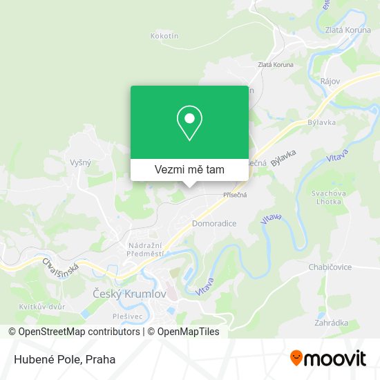 Hubené Pole mapa