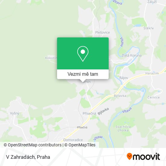 V Zahradách mapa