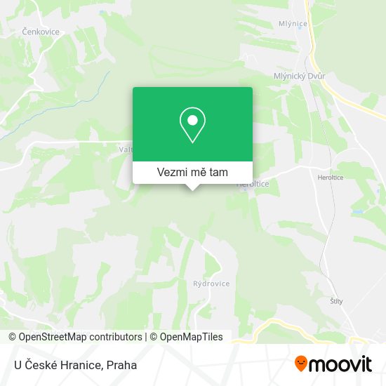 U České Hranice mapa