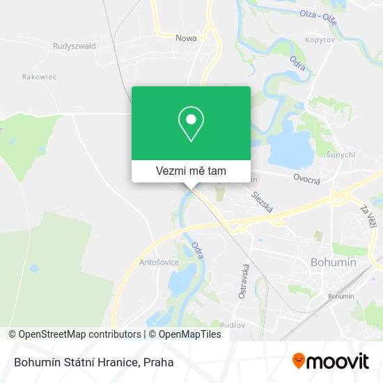 Bohumín Státní Hranice mapa