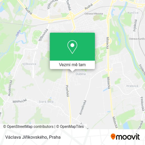 Václava Jiřikovského mapa