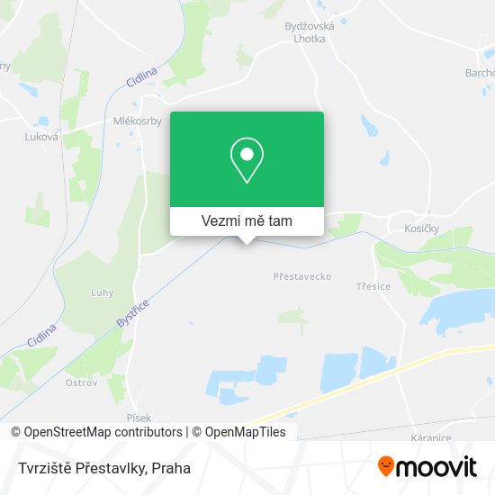 Tvrziště Přestavlky mapa