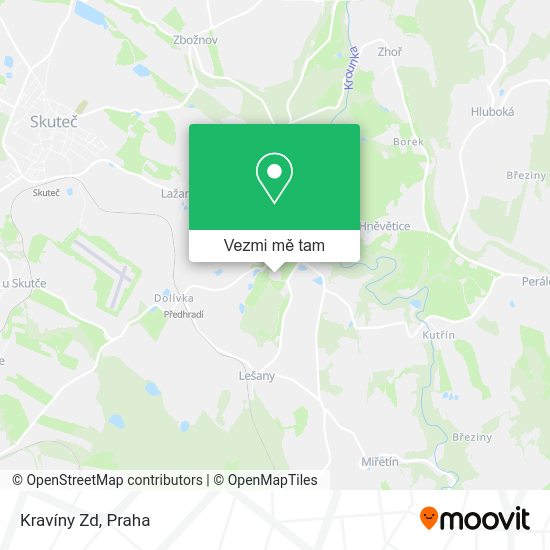 Kravíny Zd mapa