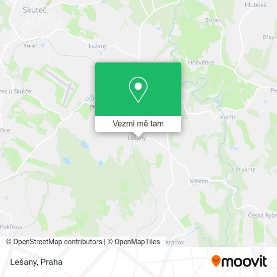 Lešany mapa