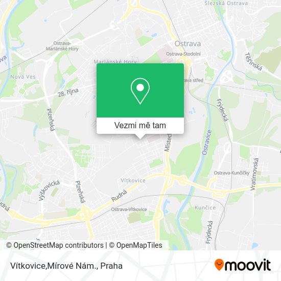 Vítkovice,Mírové Nám. mapa
