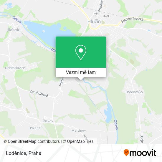 Loděnice mapa