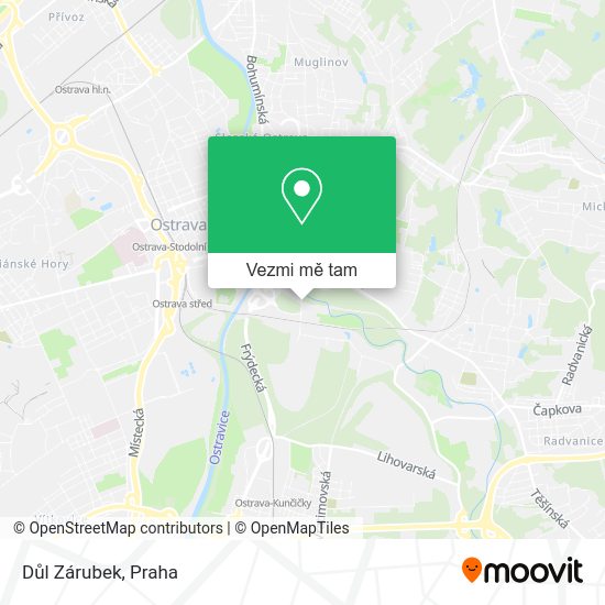 Důl Zárubek mapa