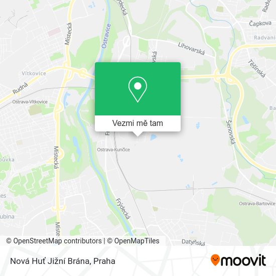 Nová Huť Jižní Brána mapa
