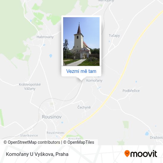 Komořany U Vyškova mapa