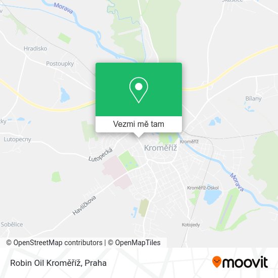 Robin Oil Kroměříž mapa