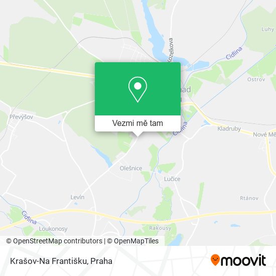 Krašov-Na Františku mapa