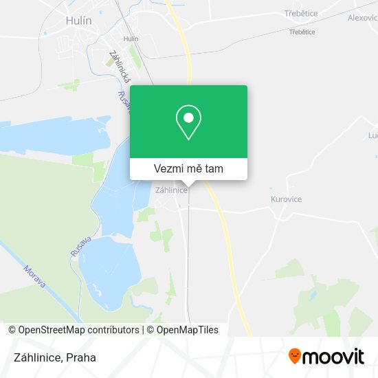 Záhlinice mapa