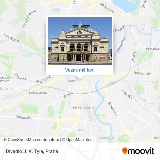 Divadlo J. K. Tyla mapa