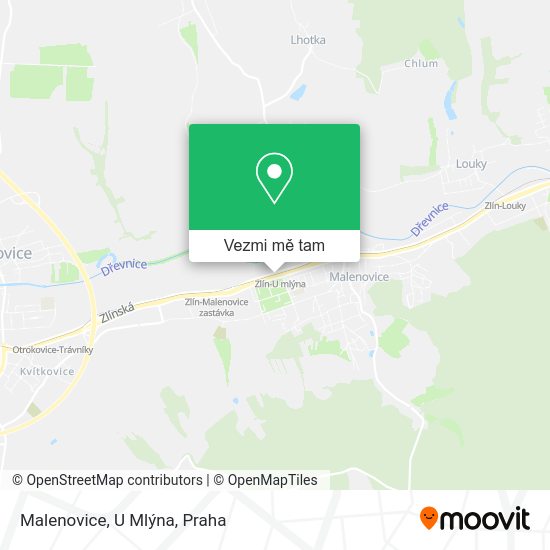 Malenovice, U Mlýna mapa