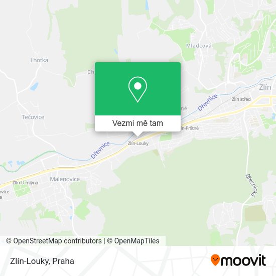 Zlín-Louky mapa