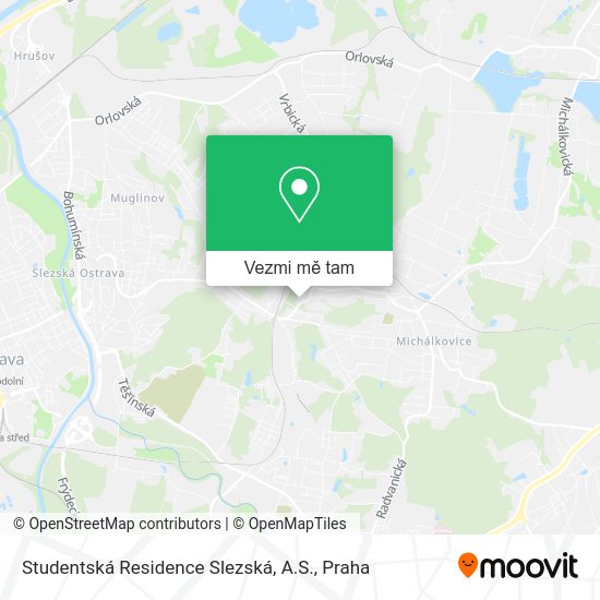 Studentská Residence Slezská, A.S. mapa