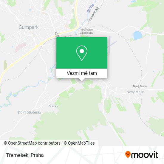 Třemešek mapa