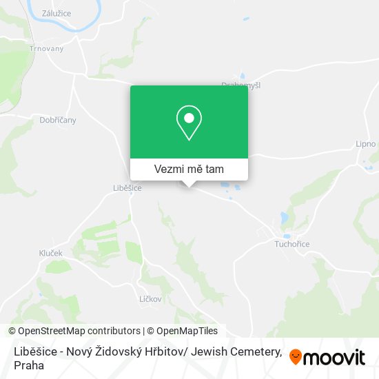 Liběšice - Nový Židovský Hřbitov/ Jewish Cemetery mapa