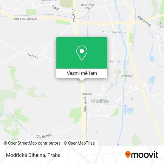 Modřická Cihelna mapa