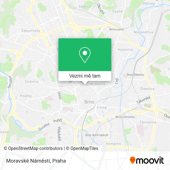 Moravské Náměstí mapa