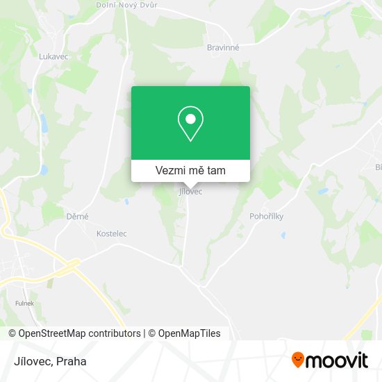 Jílovec mapa