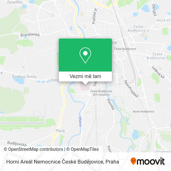 Horní Areál Nemocnice České Budějovice mapa