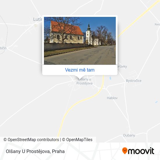 Olšany U Prostějova mapa