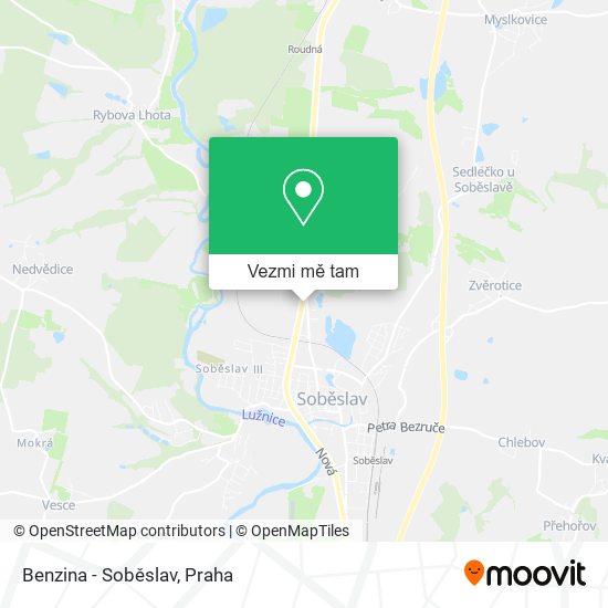 Benzina - Soběslav mapa