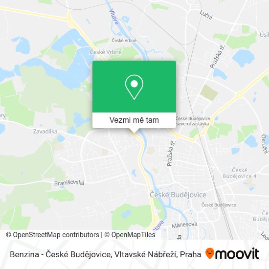 Benzina - České Budějovice, Vltavské Nábřeží mapa