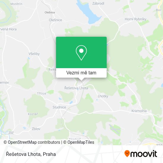 Řešetova Lhota mapa