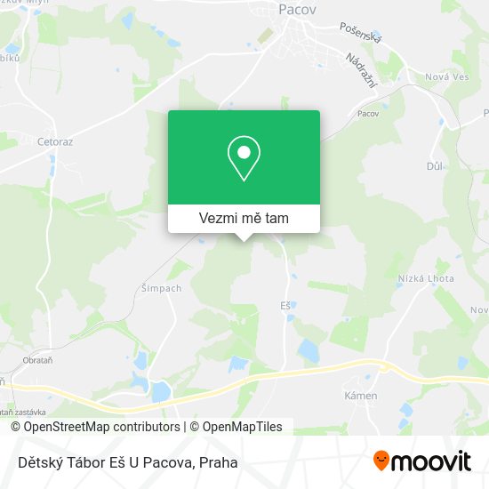 Dětský Tábor Eš U Pacova mapa