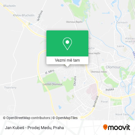 Jan Kubeš - Prodej Medu mapa