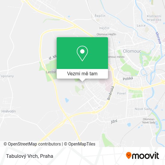 Tabulový Vrch mapa