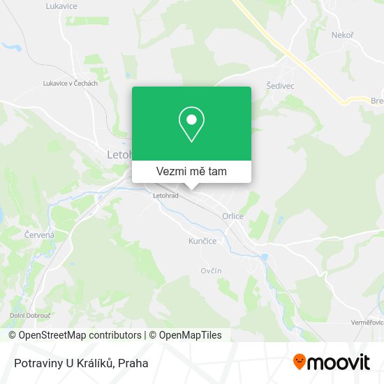 Potraviny U Králíků mapa